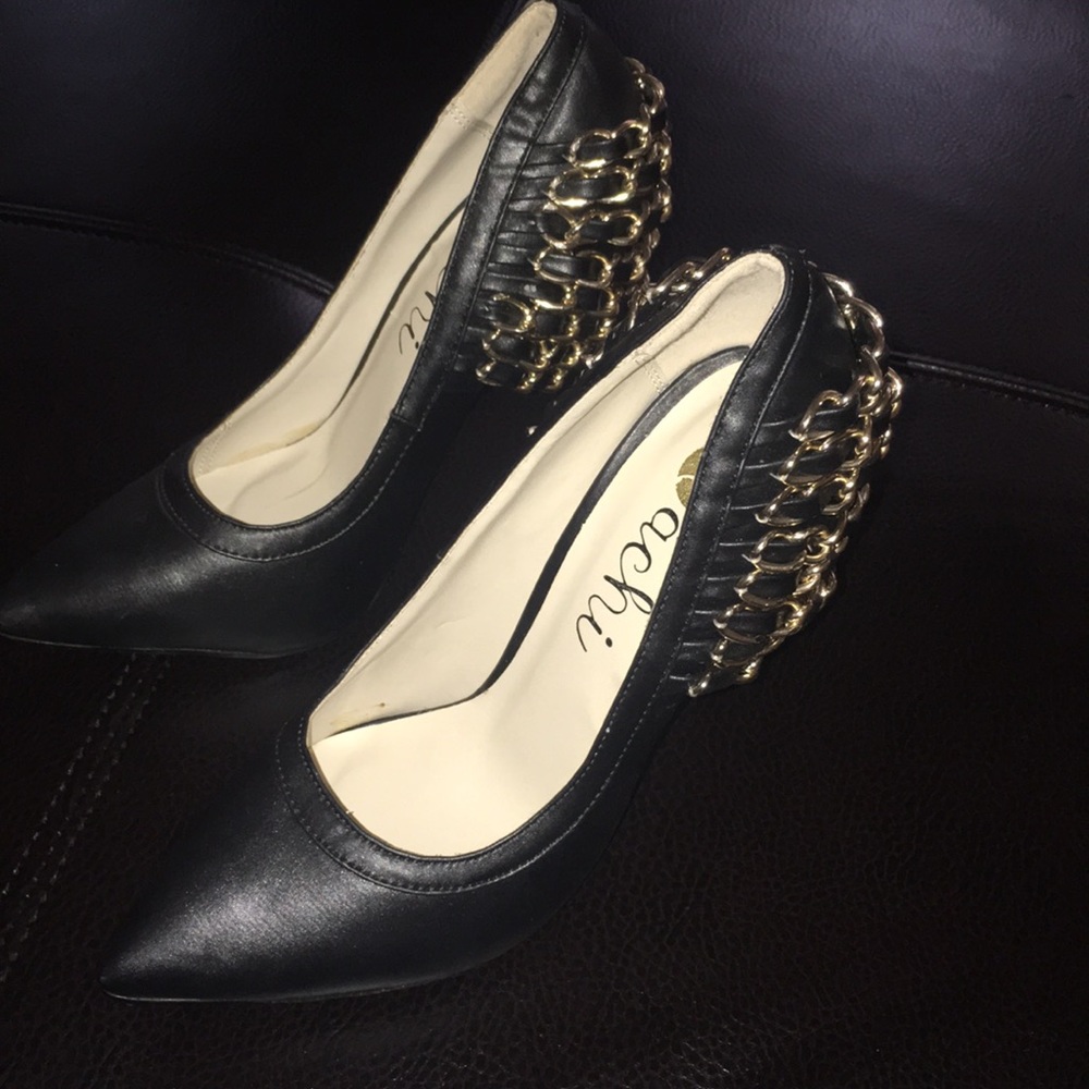 Gold chain heels